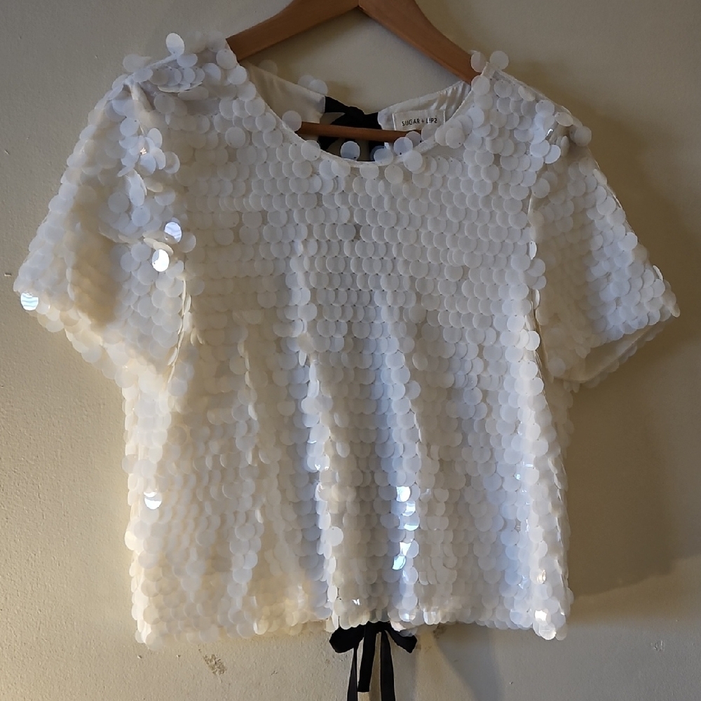 Paillette Top With Open Back
